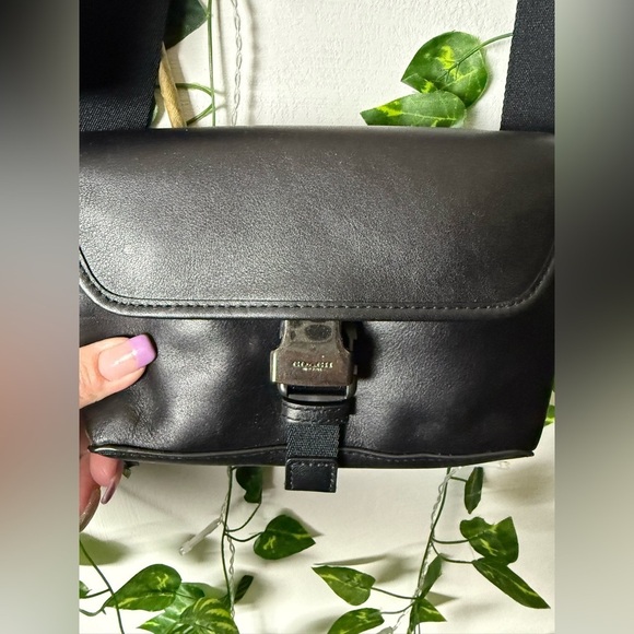 COACH Double Belt Bag Body Bag Waist Bag Black - Picture 2 of 10